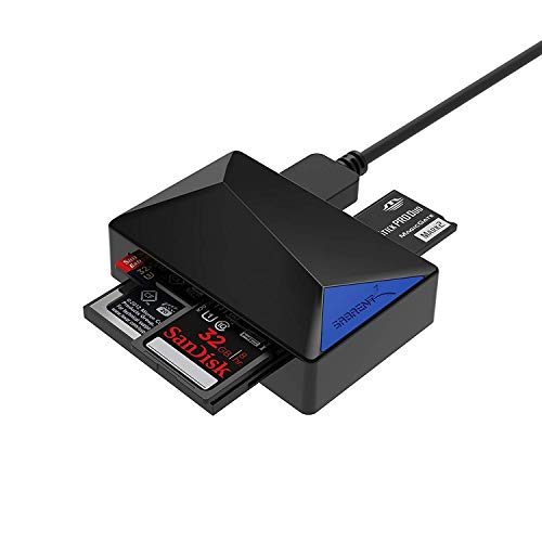 Lectores De Tarjetas SABRENT Lector de Tarjetas SD/Micro SD 4 en 1, USB 3.0, Lector de Tarjetas Externo de Alta Velocidad soporta, CF, Memory...