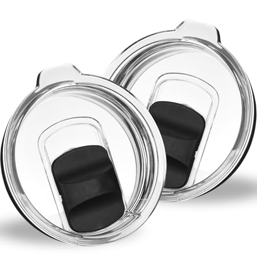 Tumbler Lids for Yeti, 2 Pack 20 oz Magnetic Replacement Tops for Yeti 20 oz Tumbler, 16 oz Pints, 10/24 oz Mug, 10 oz Lowball, Spill Proof Covers with Magnetic Slider for Ozark Trail, Old Style Rtic