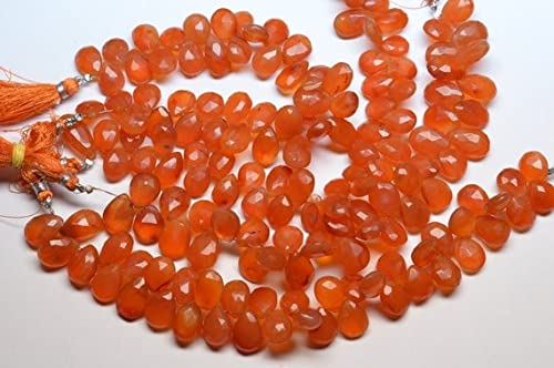 Perles cornaline pear briolette beads authentiques contre les fausses pierres orange