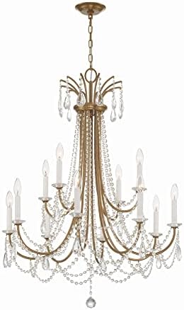 Crystorama Karrington 12 Light Aged Brass Chandelier