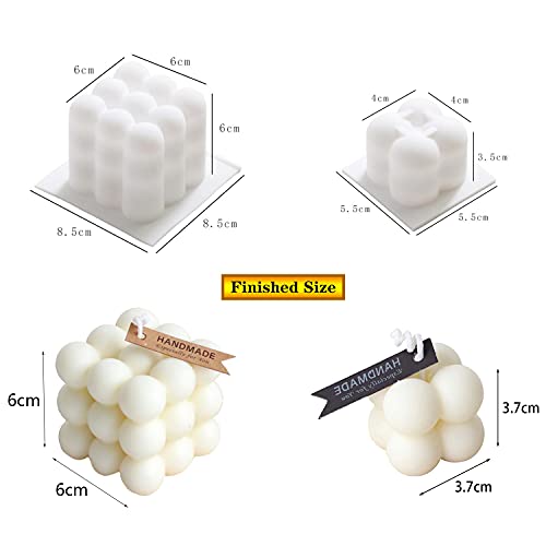 YICYC Kerzenform, DIY-Kerzen 3D Ball Cube KerzengieÃform, Antihaft Bubble Candle Silikonformen für die Herstellung von Duftkerze Soy Wachs Handgemachte Seife etc – Bild 8
