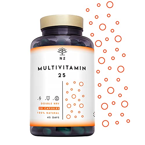 Multivitamin Kapseln. 25 Vitamine (C B1 B D E) und Mineralien (Zink Magnesium Kalzium). HOCHDOSIERT 200% von Empfohlenen Tageswert. Vitamin a-z, Vitality, Premium.90 kapseln N2 Natural Nutrition – Bild 8