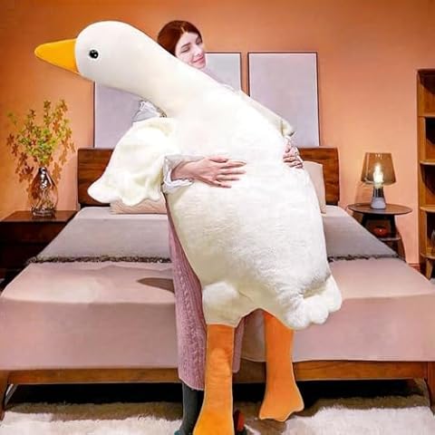 BXEBUI Giant White Goose Plush-75 Inch, Very Huge Body Fat Goose Stuffed Animal, 6 Foot Duck Plush Toys Hugging Pillow Gifts for Everyone (75 in) Cover