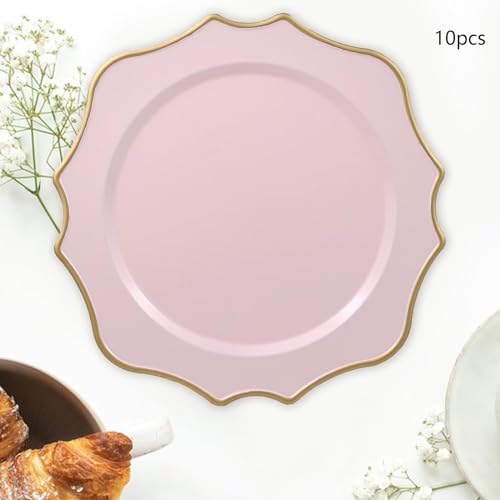 Set de 10 platos cargadores decorativos de plástico 13 in miniatura 6