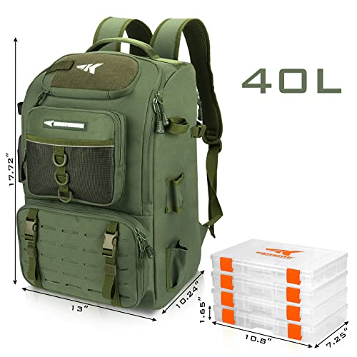 image for KastKing KarryAll Fishing Tackle Backpack with Rod Holder 4 Tackle Box