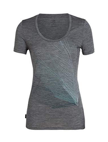 Icebreaker Merino Women's Tech Lite Short Sleeve Scoop Neck Shirt, Gritstone Heather, Medium