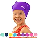 Limmys Badekappe Kinder Lange Haare - 100% Silikon Badekappe Kinder Jungen Badekappe Mädchen Lange Haare Zöpfe Dreadlocks - Hochwertig Dehnbar & Bequem Badekappe Kinder - Verschiedene Tolle Farben