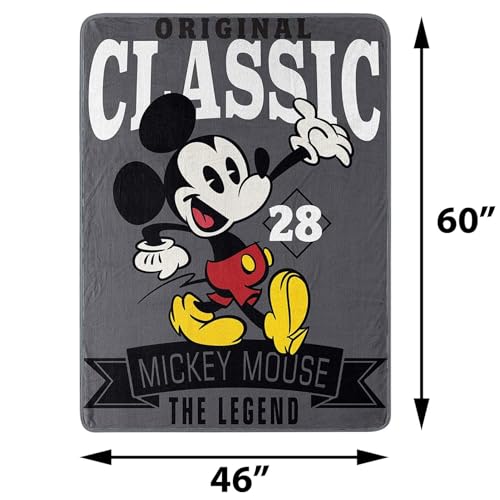 Disney Mickey Mouse Super Plush Throw The Legend 46" x 60" Blanket