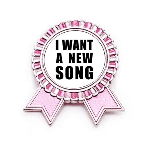 Broche I Want A New Song Art déco en métal rose taille M bijou rétro pour femme