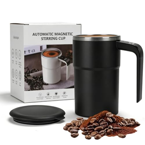Tasse à Café Auto-Mélangeante 380ML, Tasse Magnétique Électrique avec Affichage de Température, Mug Mélangeur Automatique en Acier Inoxydable 304, Rechargeable...