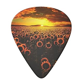 Sunflower Field Sunset Sea of Flowers Lot de 6 médiators pour guitare acoustique, guitare électrique, basse, ukulélé… - Les Beatles, Paul McCartney, John Lennon, RIngo Starr, George Harrison Sunflower Field Sunset Sea of Flowers Lot de 6 médiators pour guitare acoustique, guitare électrique, basse, ukulélé… – Image 3
