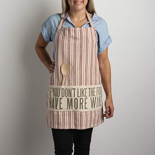 Primitives-by-Kathy-54743-Light-Striped-Apron-One-Size-Have-More-Wine Primitives by Kathy 54743 Light Striped Apron One Size Have More Wine
