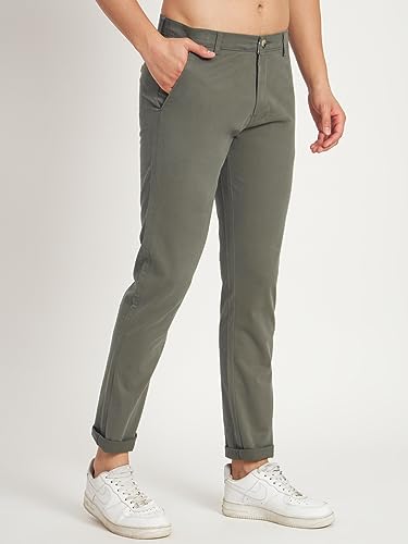 Image of KARGEENS Men Kargeens Men's Cotton Slim Fit Casual Chinos Trousers for Men Stylish