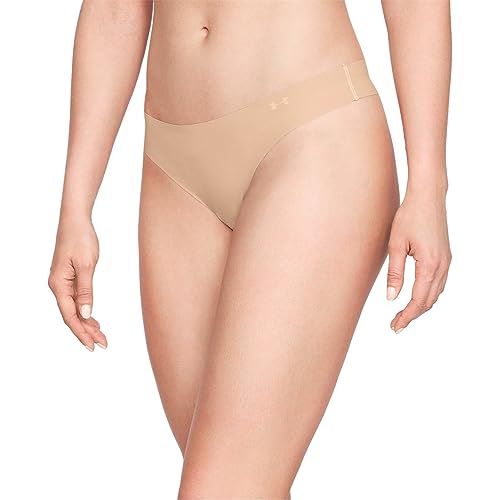 Under Armour Women's Pure Stretch Thong Underwear, 3-Pack, Nude (295)/Nude, Small