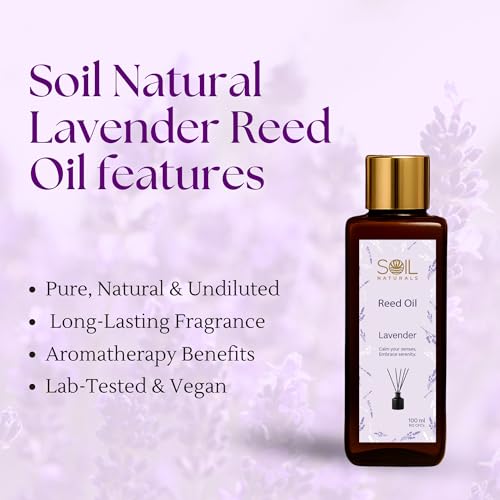 Image of Lavender Reed Diffuser Oil - 100 ml | Pure Natural, Undiluted Lavender Aroma Oil for Reed Ultrasonic & Ceramic Diffusers | Long-Lasting Aromatherapy for Home, Office & Spa