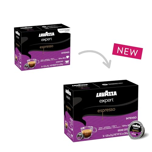 Image of Lavazza Expert Espresso Intenso Capsules, Dark Roast, Arabica and Robusta Blend, Compatible with Lavazza Classy Machines (36 Capsules) (Pack of 2)