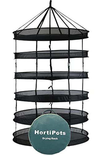 HORTIPOTS Herb Drying Rack 360 Degree Access 3 Feet Clip
