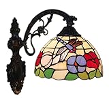 GAUUA Luz De Pared De Pared De Estilo Tiffany, Lámpara De Pared De Vidrio De Pared Retro para La Sala De Estar del Dormitorio Bar Bal De Restaurante Balcón De Café