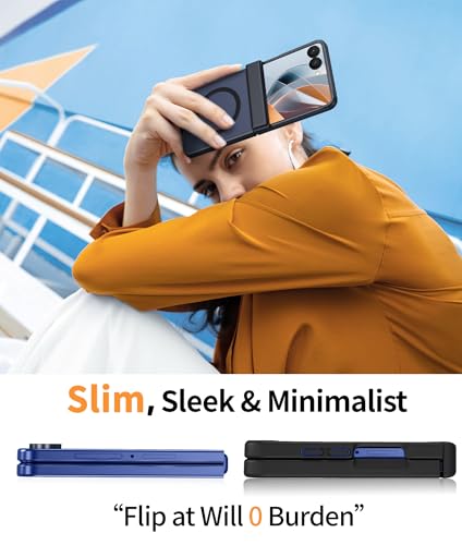 Image of FNTCASE for Samsung-Galaxy Z Flip 8 Matte Case with Hinge Protection | Compatible with Magsafe, Screen Protector, Military Grade Drop Shockproof Protective, Magnetic Translucent Phone Case