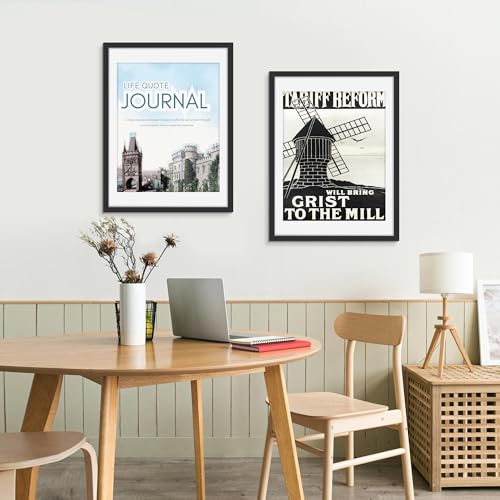 Picrit 18x24 Picture Frame 3 Pack, Black Poster Frame, Display Poster 16 x 20 with Mat or 18 x 24 without Mat for Horizontal or Vertical Wall Mounting