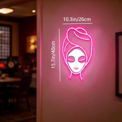 Image of Facial Spa Neon Sign for Wall Decor Pink Letters Neon Lights Beauty Salon Sign for Business Skin Care Salon Beauty Shop Decorations