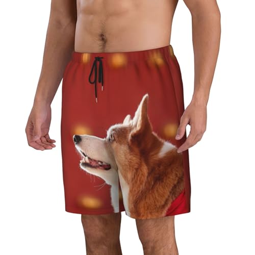 Men's Beach Shorts Dog Pet Animal Mens Swim Trunks Board Shorts with Pockets Swimwear Bathing Suits2