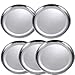 JMYDecor 5 pièces assiettes rondes en acier inoxydable plates en acier inoxydable Set de vaisselle de table portable pour camping à l'ouvert, Excursionisme, Picnic, BBQ, Plage (10 pouces)