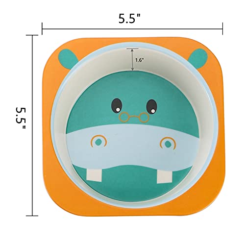 Zeayea 6 Pack Bamboo Kids Bowls, 10 Oz Durable Cartoon Bowls For Children, Bpa Free Cute Snacks Bowls, Square Dinner Tableware For Serving Soup, Cereal, Pasta, Ice Cream, Dishwasher Safe #TOP1
