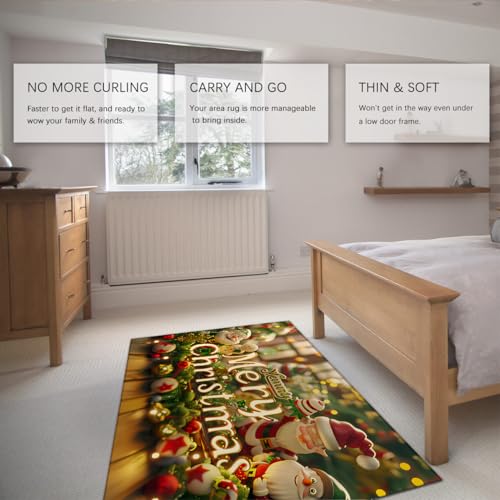 Tapis antidérapant lavable de Noël avec impression 3D 160x200
