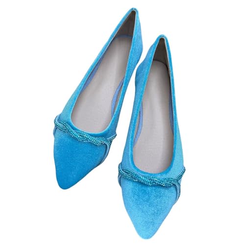 Image of Stunner Womens Flats Fashion Pointed Toe Bowknot Ballet Flats Cute Slip On Dress Flats Comfortable Party Wedding Flats2