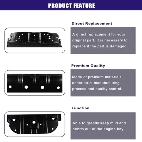 Image of Engine Splash Shield Skid Plate 51410-0C010, Compatible with Toyota Tundra 2007-2019, Sequoia 2008-2022, Engine Under Cover Assembly, Undercar Shield Protection Board Guard