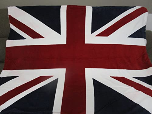 Pago Poco Plaid en Microfibre Souple Motif England Flag Taille 130 x 160