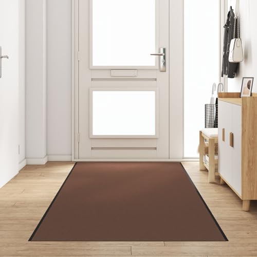 Brokky 4100783 Rectangular Brown Door Mat 120x350 cm Wooden Standing Side Cabinet Unit for Living Room Kitchen Hallway