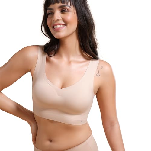 Enamor Sujetador para mujer de mezcla de nailon, ultrasuave, acolchado, no necesita planchado, cobertura completa, F070, Paleskin, XL