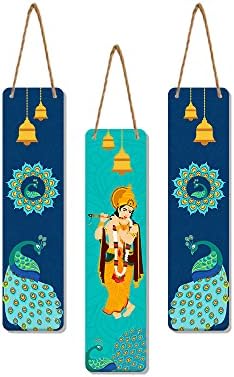 Artvibes Designer Wooden Wall Hanging Decoration Items for Home | Gifts | Bedroom | Wooden Wall Hanger | Mdf Wall Decoration for Living Room | Artworks | Modern Decor Items (WH_8110N), Set of 3