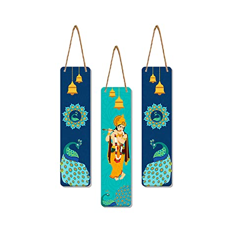 Artvibes Designer Wooden Wall Hanging Decoration Items for Home | Gifts | Bedroom | Wooden Wall Hanger | Mdf Wall Decoration for Living Room | Artworks | Modern Decor Items (WH_8110N), Set of 3