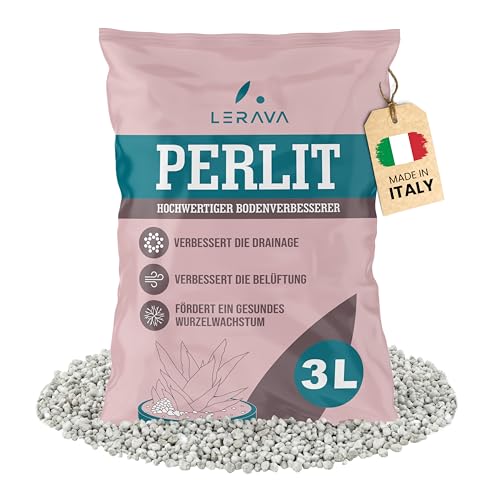 LERAVA® Perlite für Pflanzen (3L) – Grobkörniger Perlit zur Bodenverbesserung – Sorgt für optimale Drainage & Belüftung – Natürlicher Zusatz für Erde & Hydrokultur - Granulat Pflanzen