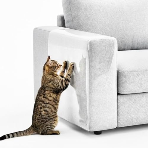 Kratzschutz Sofa Katze – Transparente Schutzfolie gegen Katzenkrallen | Rückstandsfrei entfernbar | Zuschneidbar für Couch, Stühle & Türrahmen | homefia