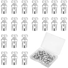 20pcs Universal 1/8" Clutch Brake Throttle Cable Ends, Go Kart Throttle Cable Stops Locks Repair Kit Bicycle Brake Cable Crimp Ends for Bike Motorcycles Scooters Lawn Mowers Tractors Parts Silver