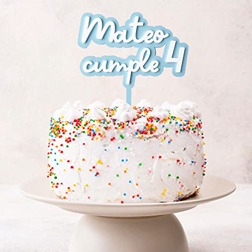 MONAMÍ - Topper personalizado en metacrilato a color, varios modelos, color y formatos a elegir.