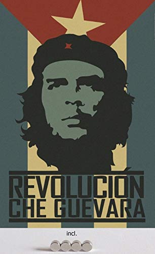 Generisch Cartel de Chapa de 20 x 30 cm, Curvado, Incluye 4 imanes Che Guevara Cuba Revolution Cuba Decoración Regalo Cartel Nostalgie