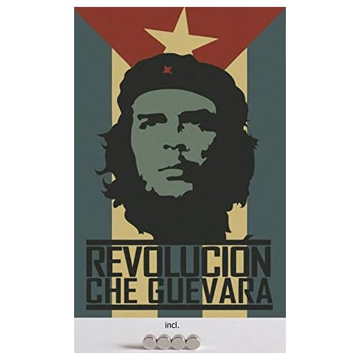 Generisch Cartel de Chapa de 20 x 30 cm, Curvado, Incluye 4 imanes Che Guevara Cuba Revolution Cuba Decoración Regalo Cartel Nostalgie