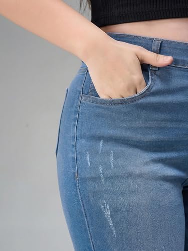 Image of Miss Chase A+ Women's Bootcut High Rise Regular Length Stretchable Denim Jeans