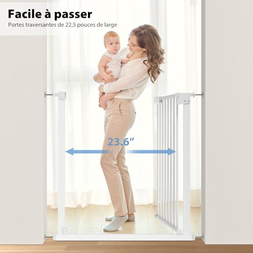 Barrière de sécurité enfant sans perçage et extension pour escalier