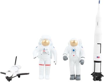 Space Adventure 4-Piece Astronaut and Spacecraft Die-cast Metal Space Shuttle Fun Toys and Collectibles Perfect for Ages 3+