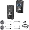 Micrófono de solapa inalámbrico Sevenoak para cámaras y videocámaras, cancelación de ruido, alcance de 328 pies, 3 modos de captación, micrófono compacto de clip para grabación de video, transmisión en vivo de YouTube y podcasts, 2.4Ghz 2