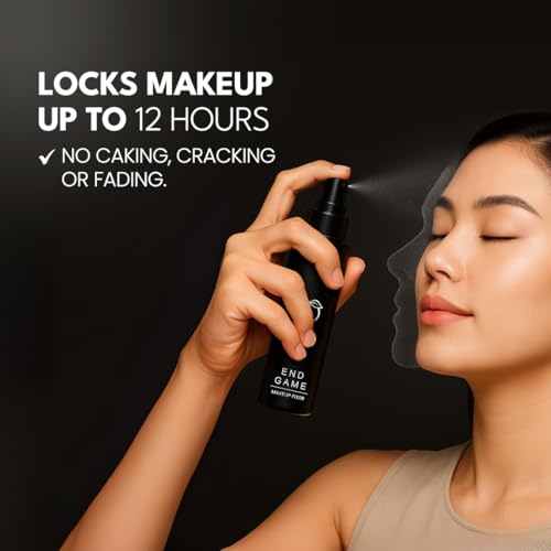 Image of FLiCKA Natural End Game Makeup Fixer Spray | Long Lasting Anti-Acne | Loaded with Vitamin C | Prevents Cracks, Minimizes Pores & Fine Lines | Long Lasting & Weightless Formulator for All Skin Types 100 ml