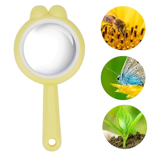 Rongon Handheld Magnifying Glass, 4X Adult Reading Magnifiers, 60mm Small Magnifying Lens Loupe for Detecting Plants, Newspaper, Science, Hobby Observation