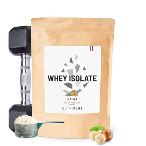 Nutripure | Whey Isolate Nativa | Aislado de Suero Nativo en Polvo | Avellana | Suplemento Alimenticio a Base de Proteínas de Leche | Desarrollo Muscular | 85% Proteínas, 19% BCAA, 40% EAA | 750g | FR