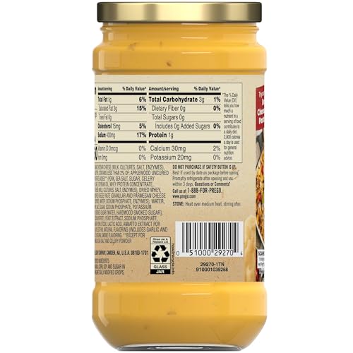 Image of Prego Cheesy Bacon Cheddar Cheese Sauce, 14.5 oz Jar (Pack of 2)
